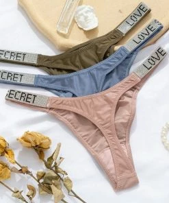 Merkloos Love Secret String Groen - Luxe Design Met Diamantjes En Satijn - High Waist - Dames Lingerie / Ondergoed - Maat M -lingerie-dames-badmode Winkel 550x550 115