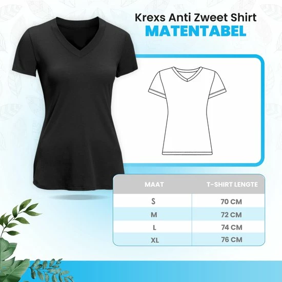 Anti Zweet Shirt - V-Hals – Krexs - Ingenaaide Okselpads – Anti Transpirant – Ondershirt - Zwart - Dames 2 Anti Zweet Shirt - V-Hals – Krexs - Ingenaaide Okselpads – Anti Transpirant – Ondershirt - Zwart - Dames - Afbeelding 2