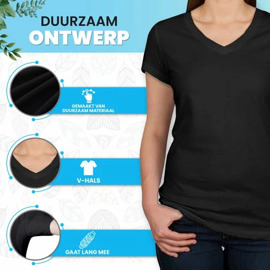 Anti Zweet Shirt - V-Hals – Krexs - Ingenaaide Okselpads – Anti Transpirant – Ondershirt - Zwart - Dames 5 Anti Zweet Shirt - V-Hals – Krexs - Ingenaaide Okselpads – Anti Transpirant – Ondershirt - Zwart - Dames - Afbeelding 5