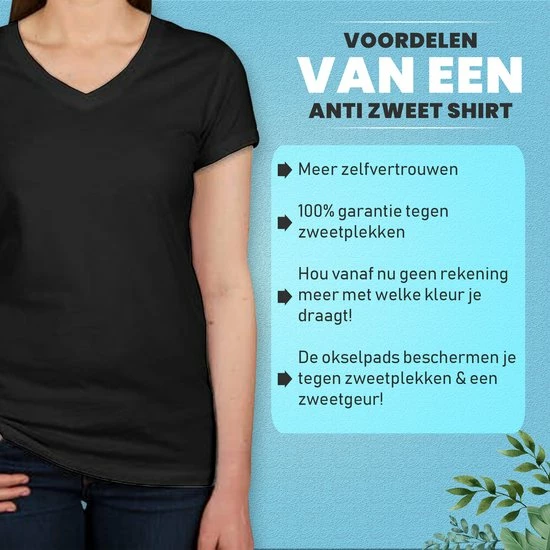 Anti Zweet Shirt - V-Hals – Krexs - Ingenaaide Okselpads – Anti Transpirant – Ondershirt - Zwart - Dames 6 Anti Zweet Shirt - V-Hals – Krexs - Ingenaaide Okselpads – Anti Transpirant – Ondershirt - Zwart - Dames - Afbeelding 6