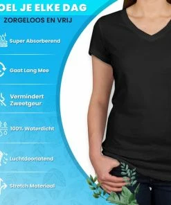 Anti Zweet Shirt - V-Hals – Krexs - Ingenaaide Okselpads – Anti Transpirant – Ondershirt - Zwart - Dames 17 Anti Zweet Shirt - V-Hals – Krexs - Ingenaaide Okselpads – Anti Transpirant – Ondershirt - Zwart - Dames -lingerie-dames-badmode Winkel 550x550 151