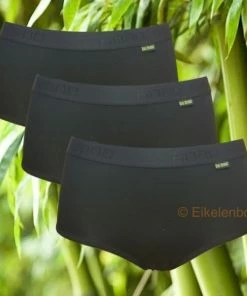 Boru Bamboo | Ondergoed Dames | 3-pack Dames Midislip | Zwart | MAAT L