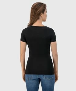 Anti Zweet Shirt - Fibershirts® - Ingenaaide Okselpads - Ondershirt - Zwart - Ronde Hals - Dames - Maat L -lingerie-dames-badmode Winkel 550x550 210