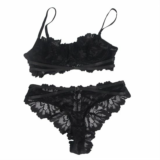 Merkloos Beha Set Met Bij Passende String - Kant Met Bloemen - Maat 48/50 9 Merkloos Beha Set Met Bij Passende String - Kant Met Bloemen - Maat 48/50 - Afbeelding 9