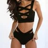 Jadea Leuke En Sexy Bikini Met Kruis Bandjes Voor Kant En Slip In ZWART Kleur Maat 38