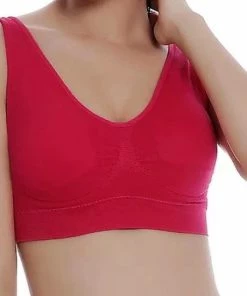 Bobbels & Putten - Comfort Magic Bra - XL - Rood - Bh Met Vulling - Zonder Beugel En Sluiting -