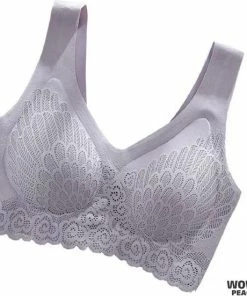 Wow Peach - Bustier - Brallete Lace BH - Voorgevormde BH Zonder Beugel - Lingerie BeHa - Comfy - Fitness - Yoga -PushUp - Filled - Yoga BeHa - Slaap BeHa - Ademend - Naadloos - Kanten BeHa - Lace Bra - Maat S - Grijs -lingerie-dames-badmode Winkel 550x551 5