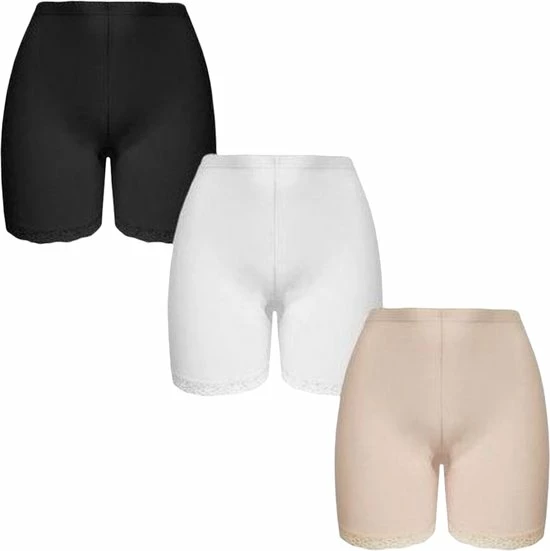 Merkloos Dames Boxershorts - Lange Pijpjes - Katoen - Met Kant - 3 Pack - Maat XXL (703) 1 Merkloos Dames Boxershorts - Lange Pijpjes - Katoen - Met Kant - 3 Pack - Maat XXL (703)