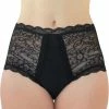Volcare- 4 Laags Wasbaar Kruisje - Incontinentie Ondergoed - Menstruatie Ondergoed Vrouw - Menstruatieondergoed - Wasbaar - Incontinentiebroekje - Alternatief Voor Wasbaar Maandverband - Period Underwear - Onderbroek - Zwart - Maat S