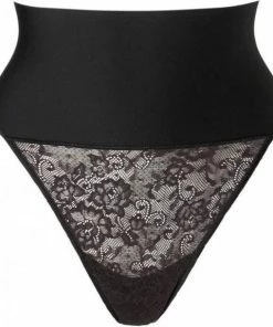 Maidenform Tame Your Tummy Lace Thong Vrouwen Corrigerend Ondergoed - Black Lace - Maat 2XL