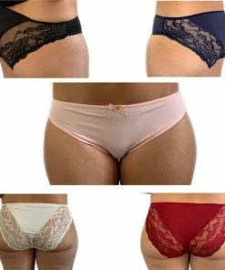 Merkloos Lydia 3-stuks Dames Midi Slip Met Kant Donkerblauw 3XL (42) -lingerie-dames-badmode Winkel 550x577