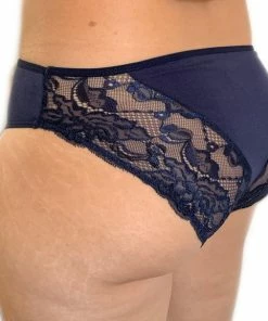 Merkloos Lydia 3-stuks Dames Midi Slip Met Kant Donkerblauw 3XL (42) -lingerie-dames-badmode Winkel 550x578