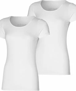 Apollo Dames T-shirt Bamboo Basic Ronde Hals Wit XL 2 Stuks