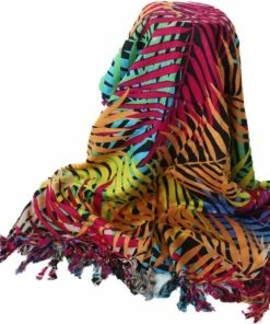 Om Namaste Sarong Pareo Saunadoek Wikkeljurk - 603 - Bamboe Bladeren - Meerkleurig -lingerie-dames-badmode Winkel 550x587 4