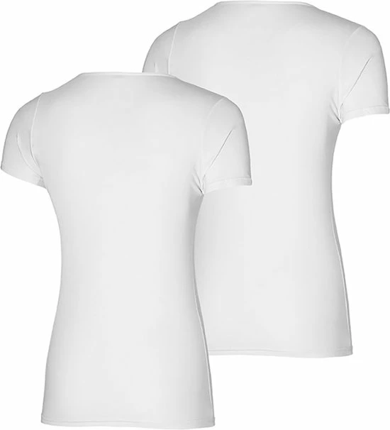 Apollo Dames T-shirt Bamboo Basic Ronde Hals Wit XL 2 Stuks 2 Apollo Dames T-shirt Bamboo Basic Ronde Hals Wit XL 2 Stuks - Afbeelding 2