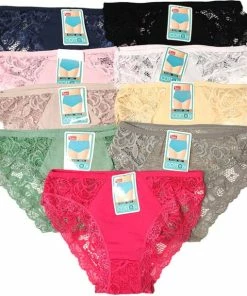 Merkloos Damesslip Met Kant - 3 Stuks - Klassieke Snit - Maat L