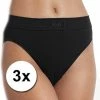 Sloggi Double Comfort Tai Dames Slip - (3-pack) - Zwart - Maat 46