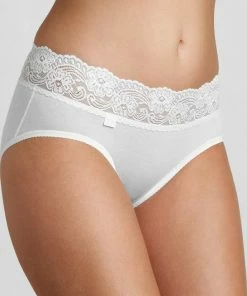 Sloggi Romance Dames Midi Slip Met Kant - Wit - Maat 42