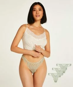 Hunkemöller Dames Lingerie 3-pack String Yakira - Groen - Maat M -lingerie-dames-badmode Winkel 550x660 119