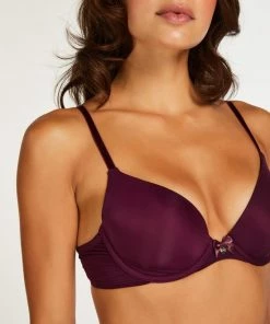 Hunkemöller Dames Lingerie Voorgevormde Beugel Bh Plunge - Paars - Maat A85