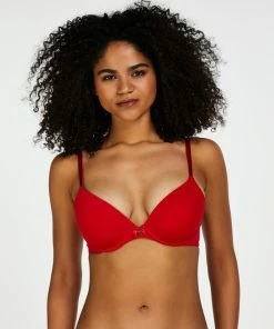 Hunkemöller Dames Lingerie Voorgevormde Beugel Bh Plunge - Rood - Maat D85 -lingerie-dames-badmode Winkel 550x660 326