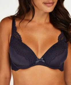 Hunkemöller Dames Lingerie Voorgevormde Beugel Bh Georgia - Blauw - Maat F80