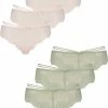 Hunkemöller Dames Lingerie 6-pack Brazilian Gina - Groen - Maat L