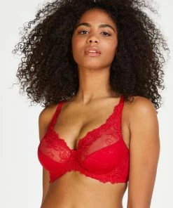 Hunkemöller Dames Lingerie Niet-voorgevormde Beugel Bh Diva - Rood - Maat F80 -lingerie-dames-badmode Winkel 550x672