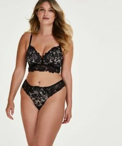 Hunkemöller Dames Lingerie Voorgevormde Longline Bh Zonder Beugel Shiloh - Zwart - Maat C80 -lingerie-dames-badmode Winkel 550x677 2