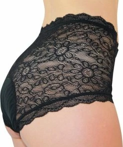 Volcare- 4 Laags Wasbaar Kruisje - Incontinentie Ondergoed - Menstruatie Ondergoed Vrouw - Menstruatieondergoed - Wasbaar - Incontinentiebroekje - Alternatief Voor Wasbaar Maandverband - Period Underwear - Onderbroek - Zwart - Maat S -lingerie-dames-badmode Winkel 550x696 3