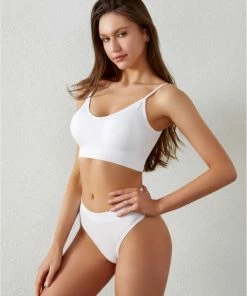 Merkloos Gaby Lingerie - Lage Rug BH Set - Bh Open Rug - Wit - Maat M