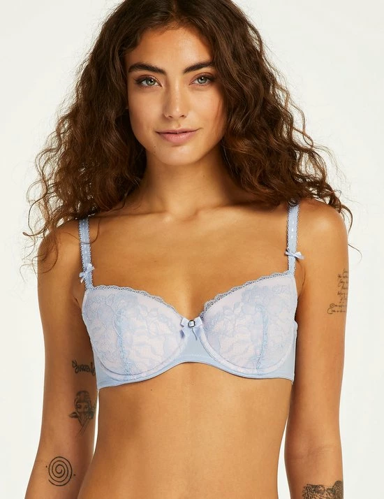 Hunkemöller Dames Lingerie Voorgevormde Beugel Bh Theresa - Blauw - Maat D70 6 Hunkemöller Dames Lingerie Voorgevormde Beugel Bh Theresa - Blauw - Maat D70 - Afbeelding 6