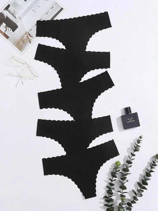 Merkloos Invisible Strings - 5 Stuks - Maat M - Zwart - Basic - Naaldloos - Comfortabel - Lingerie - String 3 Merkloos Invisible Strings - 5 Stuks - Maat M - Zwart - Basic - Naaldloos - Comfortabel - Lingerie - String - Afbeelding 3