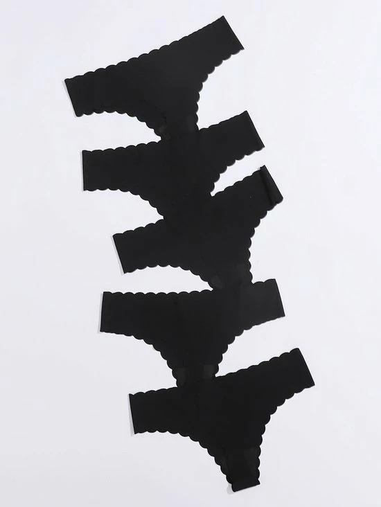 Merkloos Invisible Strings - 5 Stuks - Maat M - Zwart - Basic - Naaldloos - Comfortabel - Lingerie - String 4 Merkloos Invisible Strings - 5 Stuks - Maat M - Zwart - Basic - Naaldloos - Comfortabel - Lingerie - String - Afbeelding 4