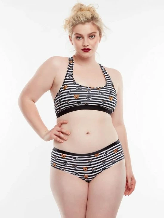 Good Mood Dames Hipster - Katten En Strepen - Maat L 3 Good Mood Dames Hipster - Katten En Strepen - Maat L - Afbeelding 3