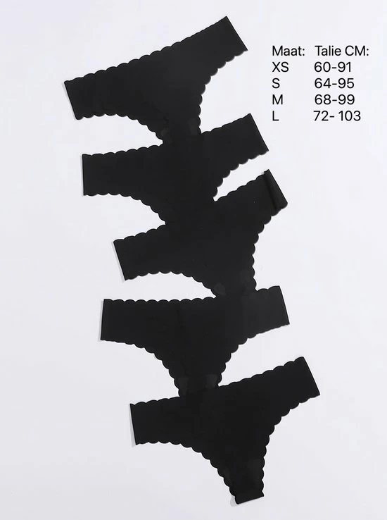 Merkloos Invisible Strings - 5 Stuks - Maat M - Zwart - Basic - Naaldloos - Comfortabel - Lingerie - String 1 Merkloos Invisible Strings - 5 Stuks - Maat M - Zwart - Basic - Naaldloos - Comfortabel - Lingerie - String