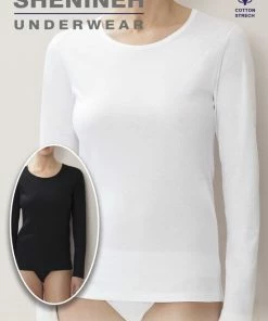 Merkloos Shenineh Katoenen Hemdje Met Lange Mouwen - Comfortabel - Wit - XL