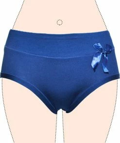 Fine Woman Dames Slips 3 Pack Fine Women Katoen Met Bamboe Effen Donker Blauw XXL