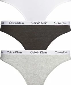 Calvin Klein Dames Slips (3-pack) - Zwart, Wit, Grijs - Maat M