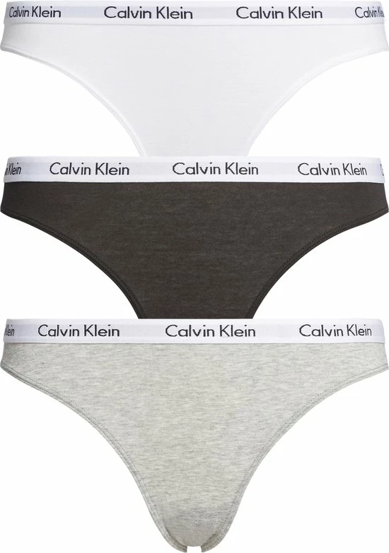 Calvin Klein Dames Slips (3-pack) - Zwart, Wit, Grijs - Maat M 1 Calvin Klein Dames Slips (3-pack) - Zwart, Wit, Grijs - Maat M
