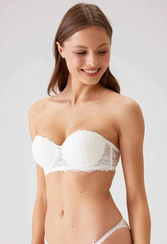 Viuma Milano Viuma Vrouw Ecru 620361 Kanten Beha Strapless Push Up Bh Dagelijks Comfort Hoogwaardig Kwaliteit 5 Viuma Milano Viuma Vrouw Ecru 620361 Kanten Beha Strapless Push Up Bh Dagelijks Comfort Hoogwaardig Kwaliteit - Afbeelding 5