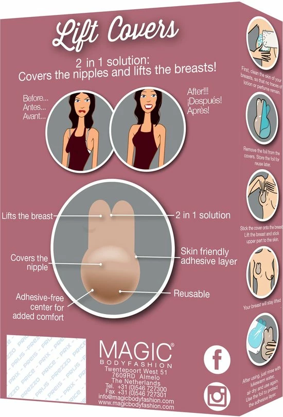 MAGIC Bodyfashion Lift Covers Latte Vrouwen - Maat L/XL - Tepelbedekkers 3 MAGIC Bodyfashion Lift Covers Latte Vrouwen - Maat L/XL - Tepelbedekkers - Afbeelding 3