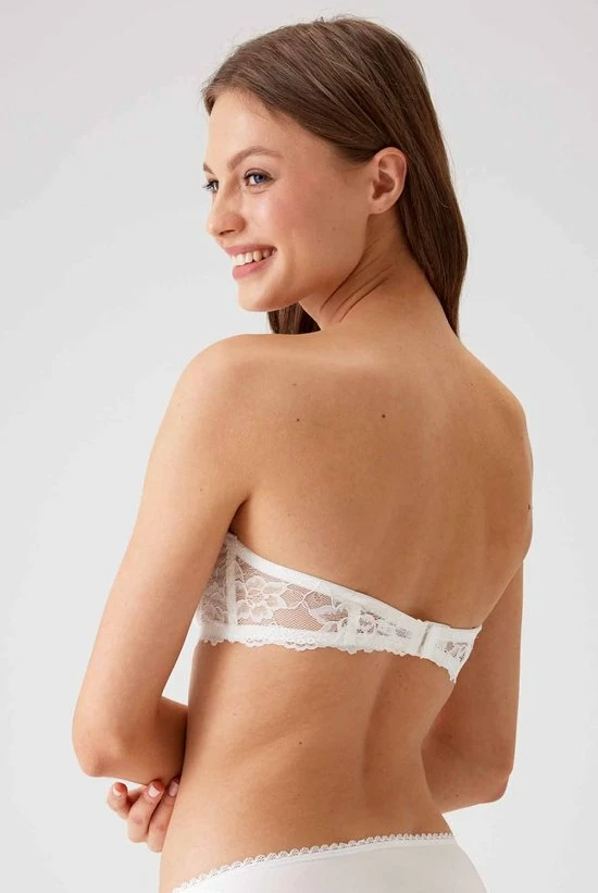 Viuma Milano Viuma Vrouw Ecru 620361 Kanten Beha Strapless Push Up Bh Dagelijks Comfort Hoogwaardig Kwaliteit 4 Viuma Milano Viuma Vrouw Ecru 620361 Kanten Beha Strapless Push Up Bh Dagelijks Comfort Hoogwaardig Kwaliteit - Afbeelding 4