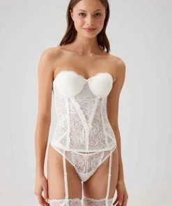 Merkloos AMARANTA-Siena Bride Lingerie Set Met Garters-Wedding - Women Lingerie Set, Honeymoon Lingerie-White-maat 85B -lingerie-dames-badmode Winkel 550x822 7