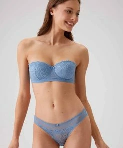 Merkloos AMARANTA-Verona Soft Push Up Strapless Bra Set-Lingerie Set-Beha-Blue Bra-maat 75B
