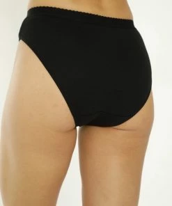 Marly MOON'S Bikini Slips - 100% Katoen - Gecharmeerd Tailleband - Ondergoed Dames Slips - L - Zwart - 1 Stuk -lingerie-dames-badmode Winkel 550x824 48