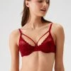 Viuma Milano Viuma Vrouw Kers 466061 Kanten Beugelbeha Bralette Bh Dagelijks Comfort Hoogwaardig Kwaliteit