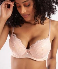 Merkloos Gracia Dames Lingerie Voorgevormde Push-up BH - POEDER - Maat 80C