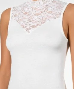 Nina Von C Dames Kanten Top - Blazershirt - 38 - Wit