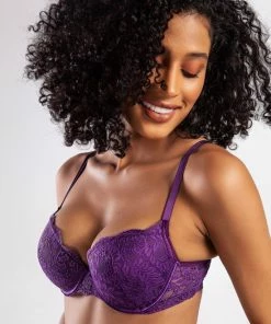 Merkloos Colors Dames Lingerie Voorgevormde Push Up BH | Black Friday SALE - PAARS - Maat 85B